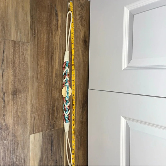 Womens Leather Shop 80s/90s corded multicolor belt with bead accent Colorful - Picture 6 of 6